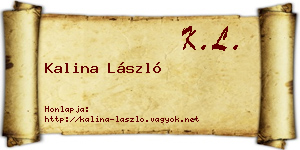 Kalina László névjegykártya